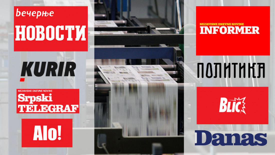 Naslovne strane dnevne štampe za nedelju, 11. maj