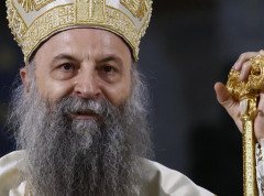 Patrijarh Porfirije služio liturgiju u Crkvi Svetog proroka Ilije u Mirijevu povodom Krstovdana