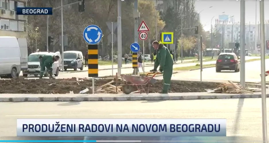 Produženi radovi kod Fontane na Novom Beogradu: Nikao novi kružni tok, autobusi i dalje izmenjenom trasom