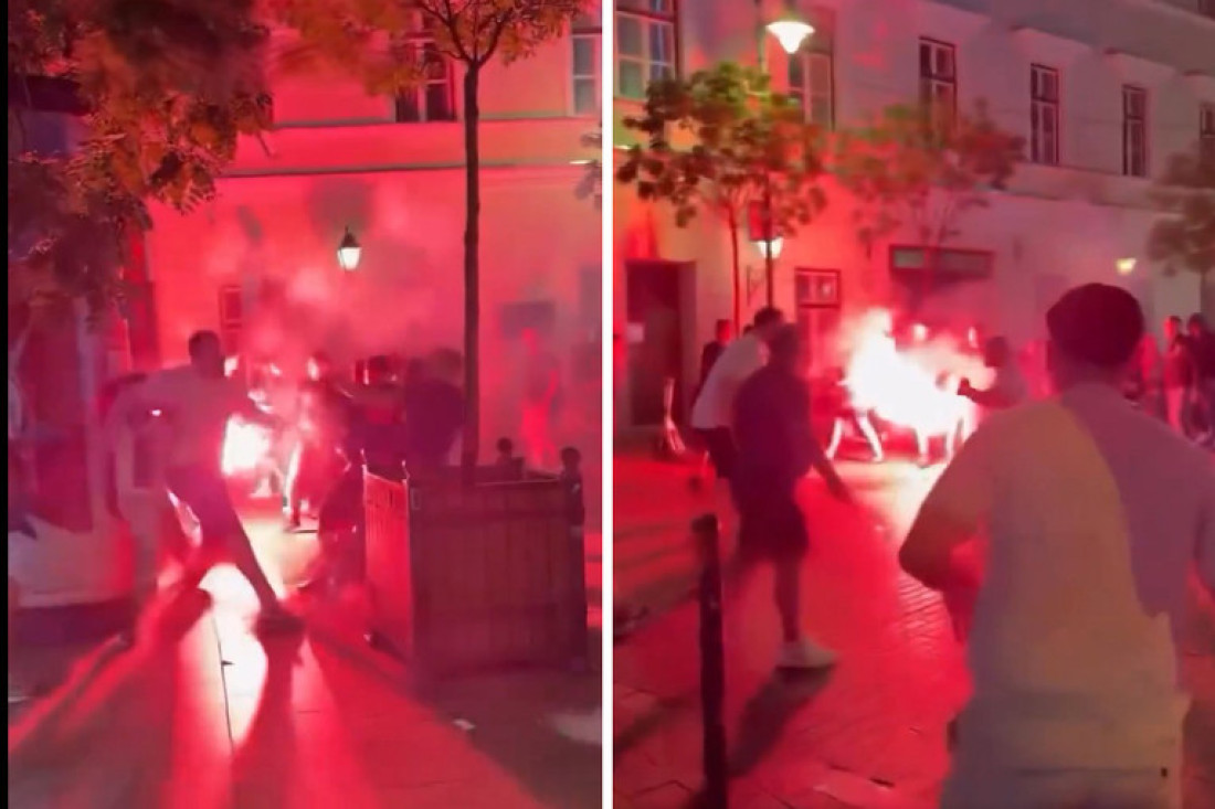 Tuča navijača Arsenala i PSŽ-a u Budimpešti