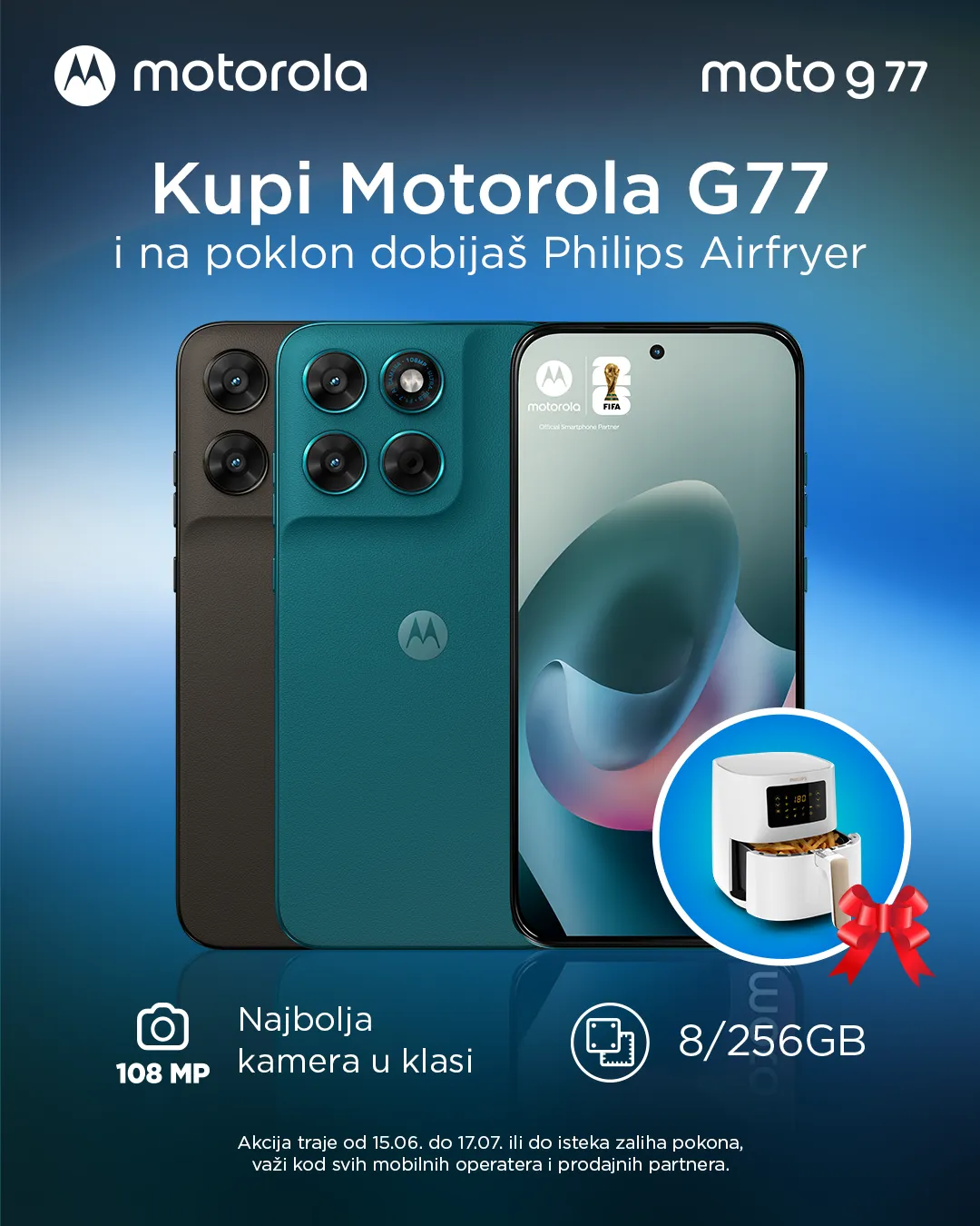 Motorola g77 – premijum iskustvo po pristupačnoj ceni, uz poklon Philips AirFryer