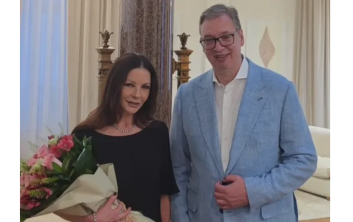VIDEO Vučić u Predsedništvu ugostio američku glumicu Ketrin Zitu Džons