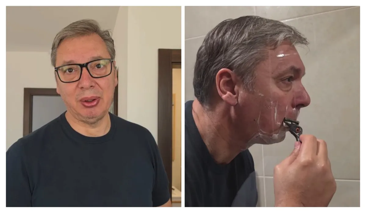 Vučić pokazao naciji kako se brije, pa poručio: „Primoran sam da gledam RTS, ovde nema kabla“