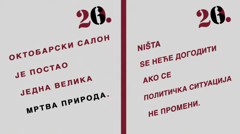 „Oktobarski salon postaje okupirana teritorija neslobode“: Oktobar 20.26 u parku Manjež – Vesti iz Srbije, regiona i sveta